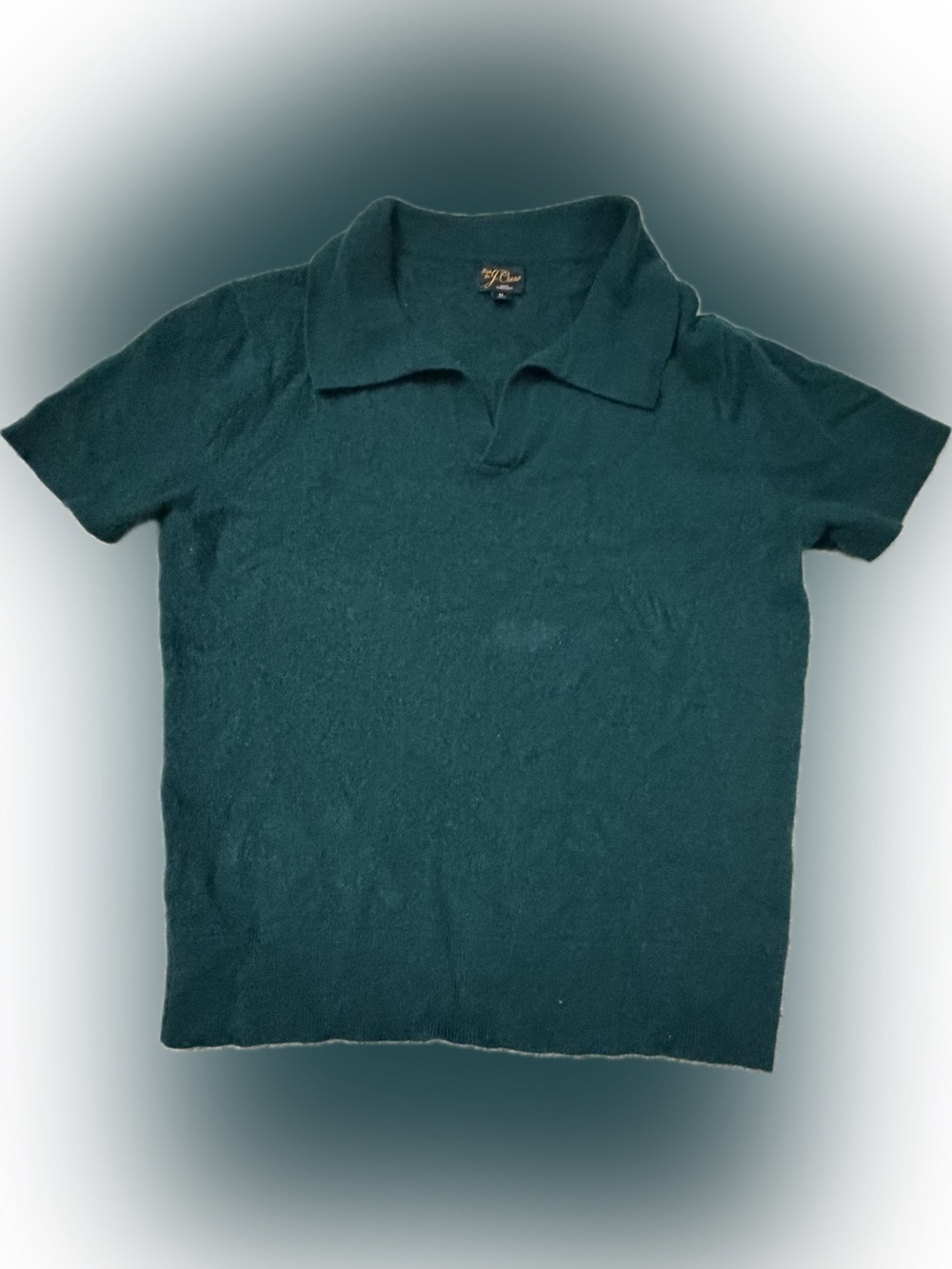 J Crew Cashmere Johnny Collar Polo Sweater Mens Actual Small Green